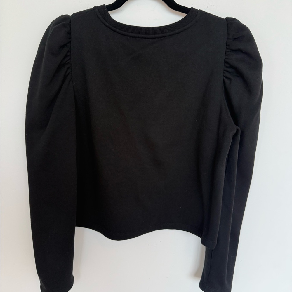 Zara Black Long Sleeve Puff Sleeve Top - Picture 4 of 4